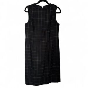 Pendleton Vintage Black Plaid Virgin Wool Dress, Size 10